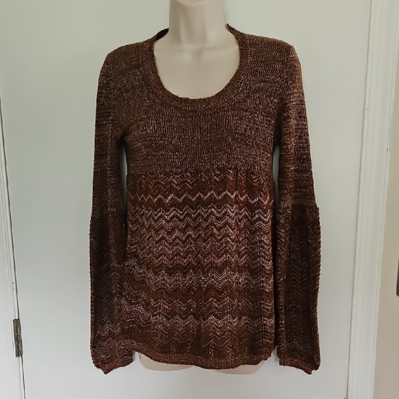 Vintage Y2k Sweater Project Mettalic Bell Sleeve Sweater Size M Made In USA - Picture 1 of 9